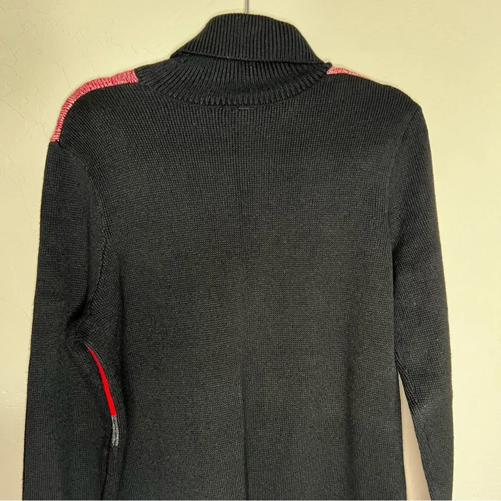 Free People Winter Break Black‎ Red Colorblock Ribbed Turtleneck Sweater Dress